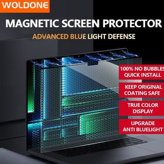 Woldone Siêu Mỏng Chống Ánh Sáng Xanh Từ Tính Bảo Vệ Màn Hình Riêng Tư Cho 2025 Macbook Air Pro 13 14 15 16 inch M1 M2 M3 M4 2016-2025