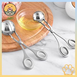 [Z & O] Quả bóng cơm, Quả bóng kem Khuôn thịt viên bằng thép không gỉ có lỗ Bạc Dụng cụ nhà bếp Dụng cụ nhà bếp Muỗng thịt viên Máy làm thịt viên.