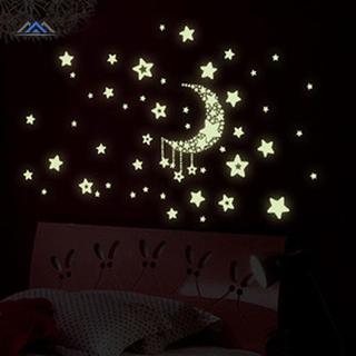 ELBBKG ngôi sao trăng phát sáng trong bóng tối trần phát sáng tầng tường phòng ngủ trẻ em decal mới