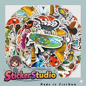 Set Sticker Côn trùng và các loài bò sát Chống Nước Dán Laptop Vali Mũ Bảo Hiểm Sổ Tay