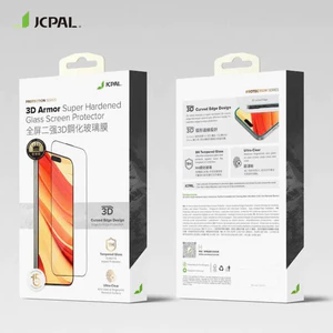 Kính Cường Lực Viền 3D Siêu Mỏng Trong Suốt Full Màn Hình JCPAL Armor Curved Edge Cho iPhone 16 Pro Max / 15 Plus /14