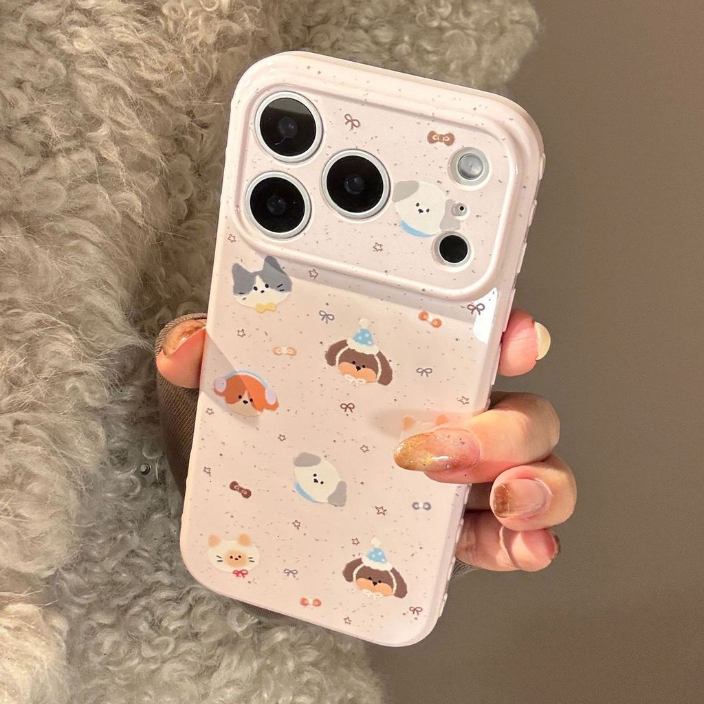 Gỗ mực đáng yêu phù hợp với ốp điện thoại iPhone 16 Pro Max, màn hình đầy đủ động vật