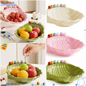 Bát trái cây DAYBREAK có nĩa, Đĩa phục vụ trái cây dung tích lớn bằng nhựa ABS, Đồ dùng nhà bếp sáng tạo Hình vỏ nhiều màu Thiết lập bàn ăn nhẹ