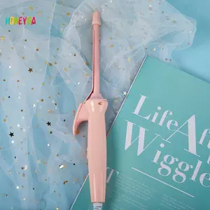 < Honeyba > Máy uốn tóc bằng điện 9mm Máy uốn tóc bằng gốm Unisex Cây đũa phép uốn tóc gia đình Mini Con lăn tạo kiểu tóc Waver 20W Đẹp