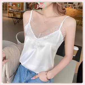 JRP Nhẹ Lụa Ren Cami Top Dành Cho Nữ Mùa Hè Không Tay Spaghetti Dây Đeo Xe Tăng Thoáng Khí Nữ Camisole Cho Thời Trang Hàng Ngày JRP