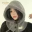 PNPIA- Mũ Balaclava cổ giả dây rút dành cho nữ, Mũ bảo vệ mặt dệt kim ấm áp ngoài trời Ne, để bảo vệ lạnh mùa đông