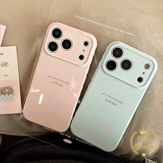 Ốp Lưng Tương Thích Cho IPhone XR 15 17 11 14 16 12 13 Pro Max Air X XS Max 15 16 7 8 14 Plus Thời Trang Full Màn Hình Nơ Màu Hồng