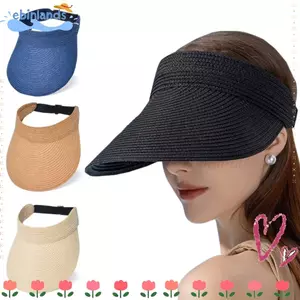Mũ đi biển EBINLANDS, Mũ che nắng rỗng có thể điều chỉnh đa năng dành cho nữ, Mũ che nắng dài vành rộng mùa hè chống tia cực tím