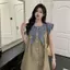 Đầm Denim tay bay nhỏ giảm tuổi Nơ Nữ Mùa hè Phong cách mới Thời trang tươi mát Người đàn ông nhỏ bán chạy