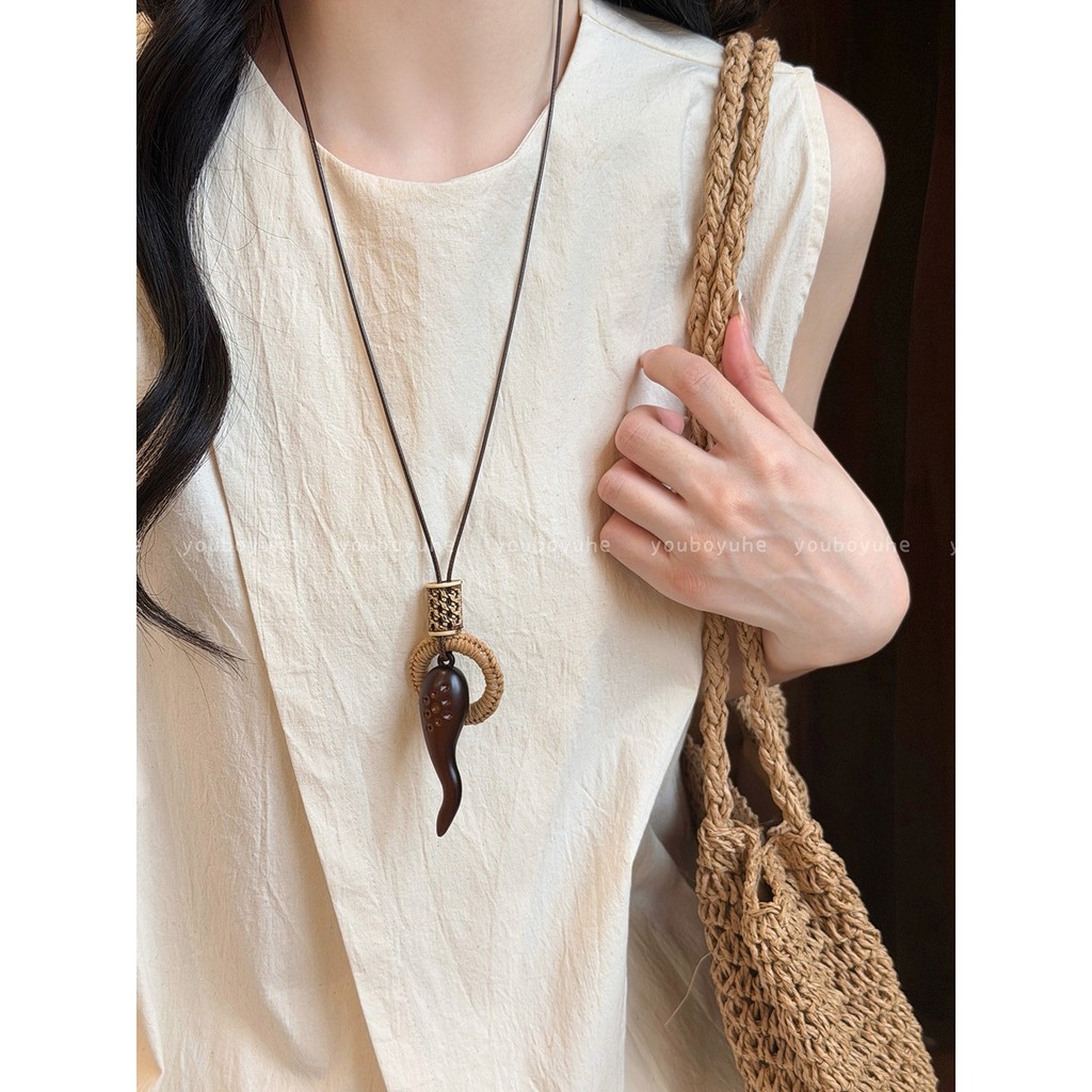 2026 Phong Cách Mới Mùa Hè Bờ Biển Kỳ Nghỉ Phong Cách Mặt Dây Chuyền Bohemian Mây Hình Học Vòng Cổ Nữ