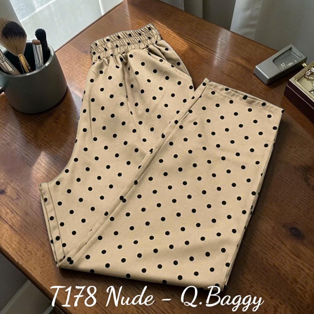 Quần Baggy Vải Cotton Lạnh Thoải Mái Khi Mặc Nhà Hay Ra Ngoài Chất Liệu Thấm Hút Nhanh Đường May Tỉ Mỉ Mã T178