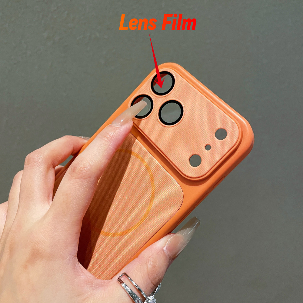 PC + TPU có màng ống kính Vỏ điện thoại từ tính cho iPhone 17 16 15 14 13 12 Pro Max 16 15 14 Plus Nút kết cấu mờ Bảo vệ chống rơi Vỏ thời trang đơn giản