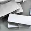 Luckyew Hộp hình chữ nhật bằng kim loại màu xám bạc bền bỉ có nắp đậy cho hóa đơn, mỹ phẩm, đồ dùng văn phòng Lưu trữ-Perfect cho gia đình, văn phòng TQ