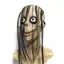 Luckyew Kinh dị Halloween mới với mặt nạ tóc dài Mặt nạ ngộ nghĩnh Mặt nạ miệng hình chữ V có tóc Mặt nạ ma nữ Roleplay MoMo Mask TQ