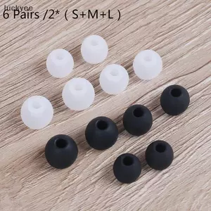 Luckyew 6 Cặp / 2 * (S + M + L) Tai nghe nhét tai đa năng tai nghe hàn tai cao su silicon TQ