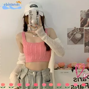 EBINLANDS Hottie Sling, Đan Candy Color Strappy Tank Tops, Sweet Y2K Sensually Innocent Look Camisole Girls Women