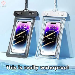 [PCW-T] Túi chống nước điện thoại di động có màn hình cảm ứng Bơi lội Túi tự niêm phong trôi dạt Vỏ điện thoại di động chống nước trong suốt
