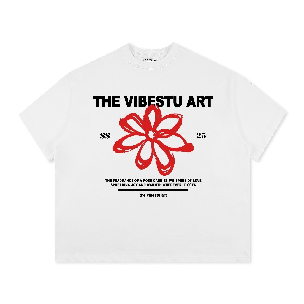 （Giao hàng 24h）Angela  Áo Thun Nam Nữ in " Flower SS25 " Form Rộng Unisex 220Gsm 100% Cotton Local Brand