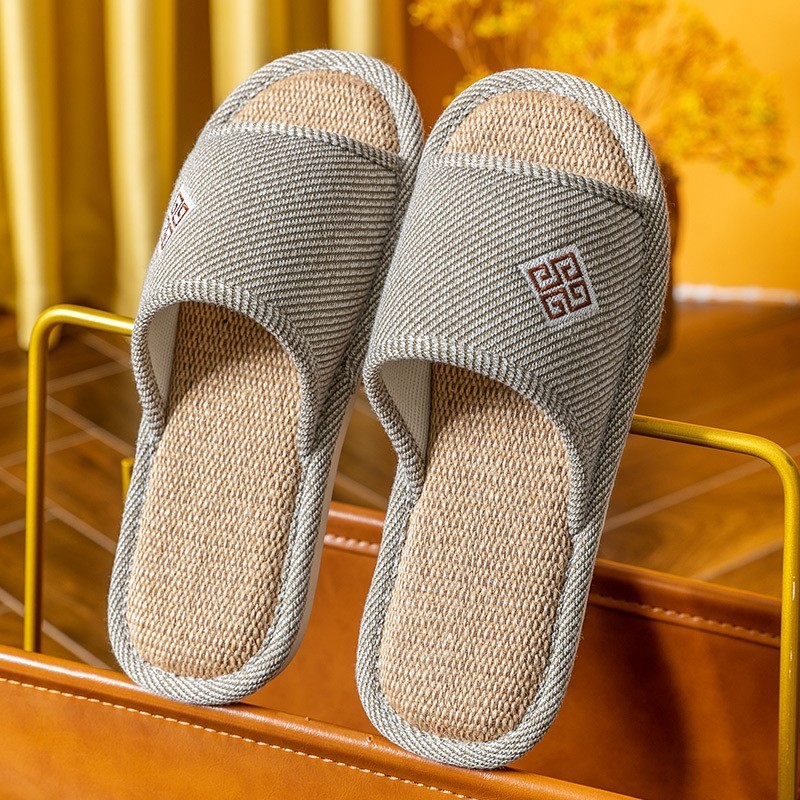 Ya Dép Nam Nhà Đế Dày Hộ Gia Đình Trong Nhà Bốn Mùa Chống Trơn Trượt Dép Vải Đế Mềm Nữ Mùa Hè 26.. 20 QM
