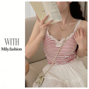 Milyfashion Ren Nơ Sling Có Miếng Lót Ngực Bên Trong Pure Desire Không Tay Đáy Ngắn Hợp Thời Trang