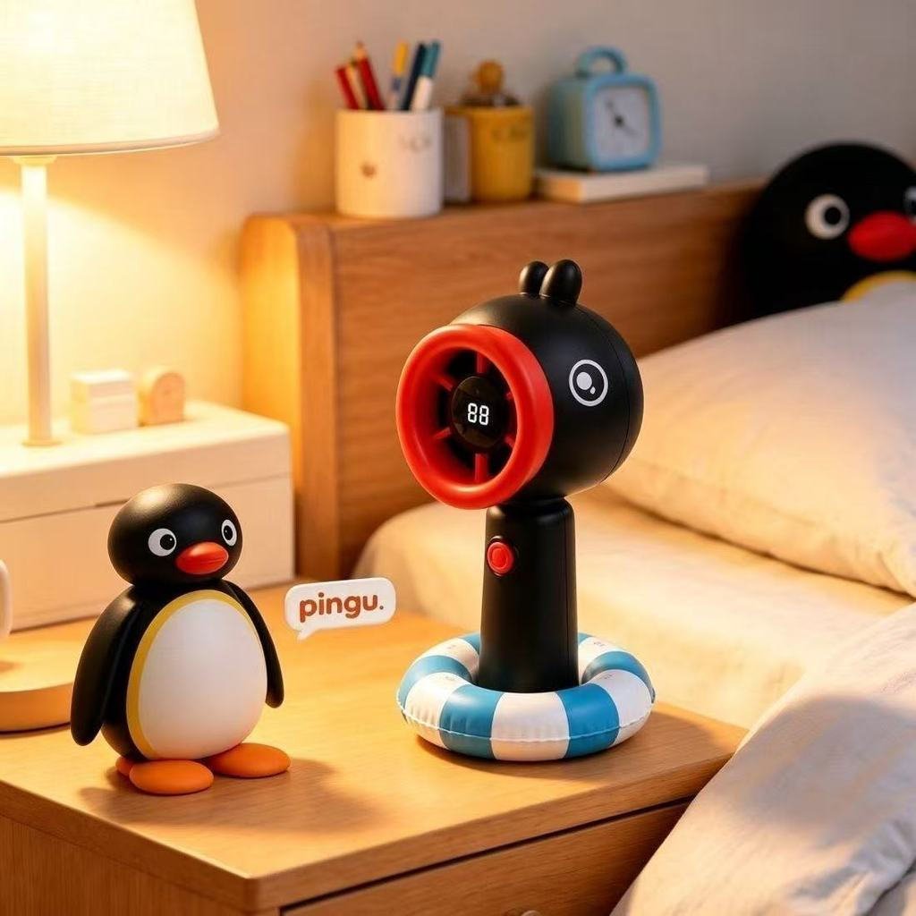 Giao hàng trong ngày [Giao hàng trong ngày] Quạt nhỏ mùa hè chim cánh cụt Quạt pingu sáng tạo dành cho sinh viên Quạt di động Quà tặng mùa hè * * --