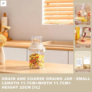 Hộp đựng kín khí cấp thực phẩm Hộp đựng nhà bếp trong suốt có cốc đo hạt Đậu bột
