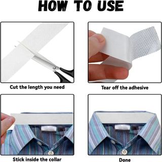 Tấm lót mồ hôi cổ PURECOTTON0, 8 / 80M Cổ áo tự dính Chống bẩn, Băng cố định vòng bít thoáng khí dùng một lần di động cho áo sơ mi Áo lót mũ cổ áo