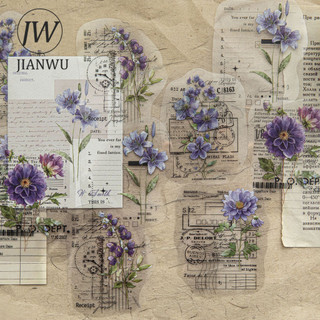 JIANWU Kaleidpscope Notebook Series Vintage Hoa Phong Cảnh Chất Liệu Cắt Dán PET Nhãn Dán Sáng Tạo DIY Tạp Chí Văn Phòng Phẩm