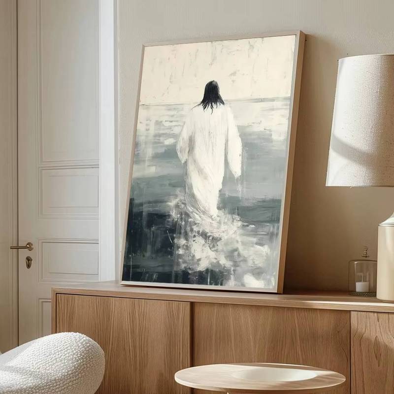 Chúa Giêsu Đi Bộ Trên Nước Áp Phích Tôn Giáo Trang Trí Nhà Thiên Chúa Nghệ Thuật Chúa Giêsu Kitô Canvas Tranh Treo Tường Nghệ Thuật Trang Trí Phòng Khách
