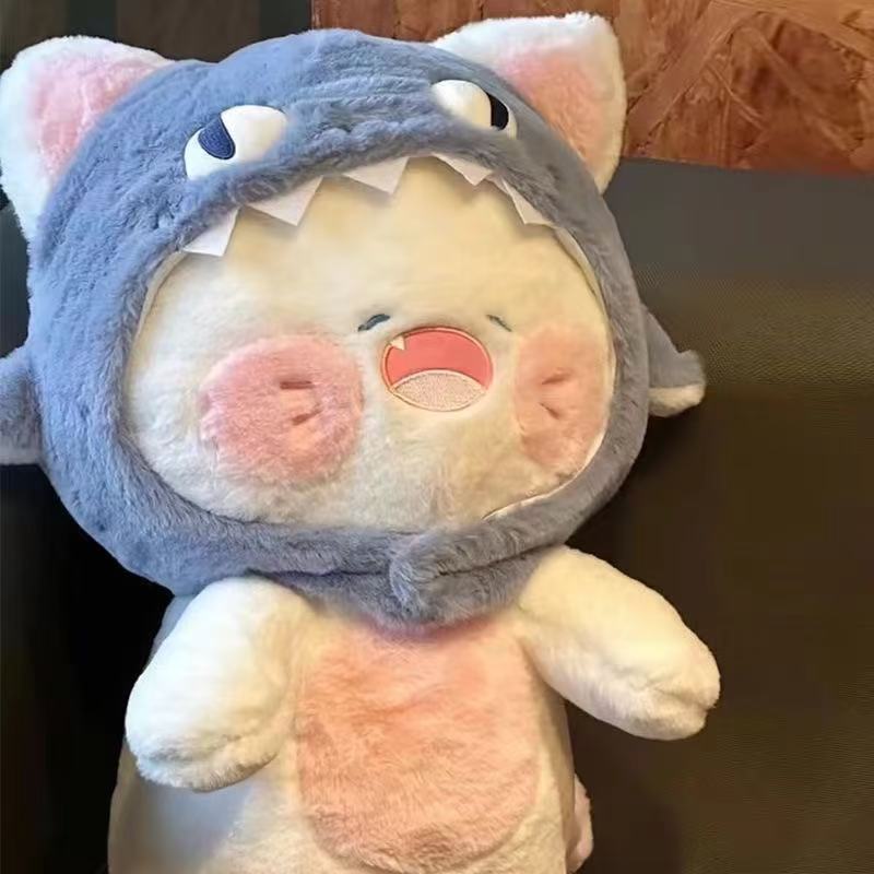 Gấu Bông Mèo Dudu Mũ Cá Mập,mũ Có Thể Tháo Rời,Kích Thước 35-50 Cm,Búp Bê Quà Sinh Nhật