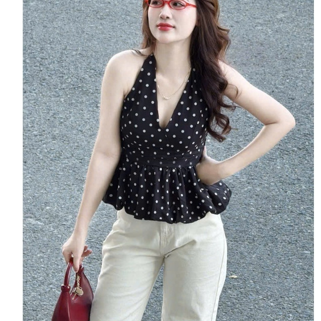 Áo Yếm Chấm Bi Hở Lưng Dáng Bí Siêu Hot DOTTIE TOP Siêu Xinh Kenco clothing M362