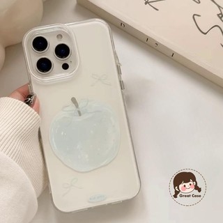 Ốp Điện Thoại Nơ Xanh Đơn Giản Cho Redmi K80 K70 K70E K60 K60E K50 K50i K40 K40S K30 K30i Pro Ultra Gaming 5G 4G Ins Style Cream Vỏ Trắng Chống Rơi Ốp Lưng
