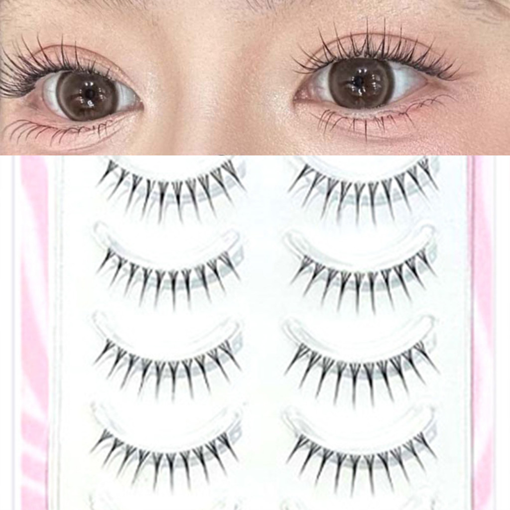 Lông mi giả phong cách Hàn Quốc trong suốt Nhẹ tự nhiên Lông mi cá nhân cho nữ Trang điểm K-Pop