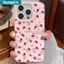 Ibumpers Vỏ Điện Thoại Nơ Cherries Hồng Hoa Hồng Đẹp Thẩm Mỹ Silicon Mềm Vỏ Chống Sốc Cho iPhone 11 12 13 14 15 16 17 Pro Max IP Plus