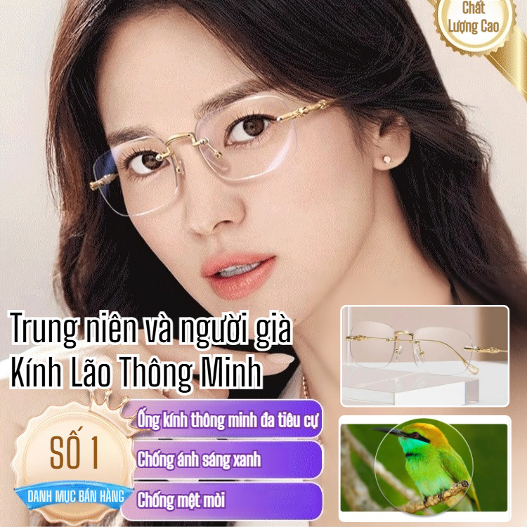 Kính Lão Tự Động Điều Chỉnh Tiêu Cự Chống Ánh Sáng Xanh - Hình Ảnh Thực Tế