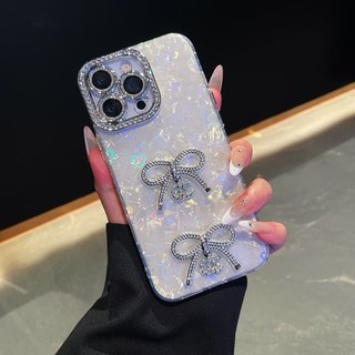 Phim Bảo Vệ Ống Kính Hồng Trắng Laser Trái Tim Tình Yêu Kim Cương Nơ Ốp Lưng Điện Thoại iPhone 17Promax 16Promax 11 12 13 14 15 Pro Max 14Plus Vỏ Di Động Nữ Chống Sốc