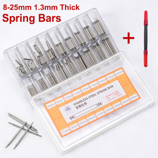 180 Chiếc Thép Không Gỉ Chân 1.3 Mm Lò Xo Thanh Dành Cho Nữ Sửa Chữa Đồng Hồ Da Dây Đeo Liên Kết Watchmakers 8 / 9 / 10 / 12 / 13 / 14 / 15 / 16 / 17 / 18 / 19 / 20 / 21 / 22 / 23 / 24 / 25mm