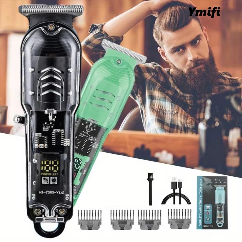 Máy cắt tóc YMIFI, Tông đơ cắt tóc trong suốt, Cửa hàng cắt tóc điện chuyên nghiệp bằng thép không gỉ