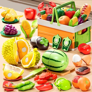 23/42PCS Bộ Đồ Chơi Cắt Hoa Quả, Rau Củ & Thực Phẩm Cho Bé, Đồ Chơi Nấu Ăn Nhà Bếp, Chất Liệu Nhựa ABS An Toàn