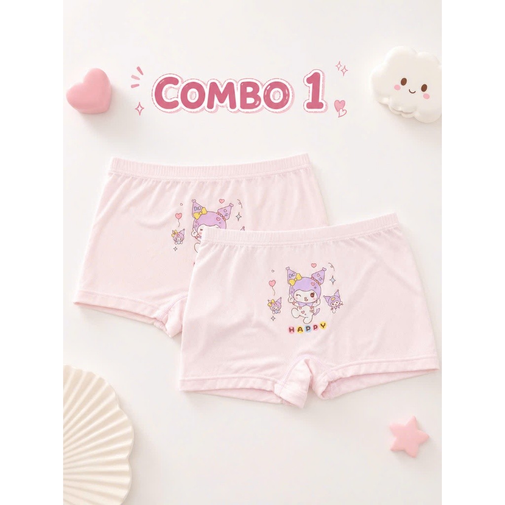 COMBO 2 - COMBO 5 Quần Chip Bé Gái cotton kháng khuẩn mềm mát, thoáng mát co giãn KUROMI