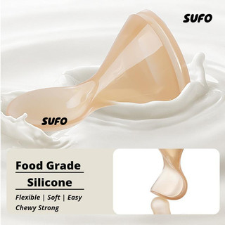 [SUFO] Bộ cho ăn tích hợp silicon cho bé, Thìa mì ăn liền cho trẻ sơ sinh, Đầu thìa siêu mềm, Thìa sữa đo, Thìa bóp bình sữa cho bé, 120ML, Di động