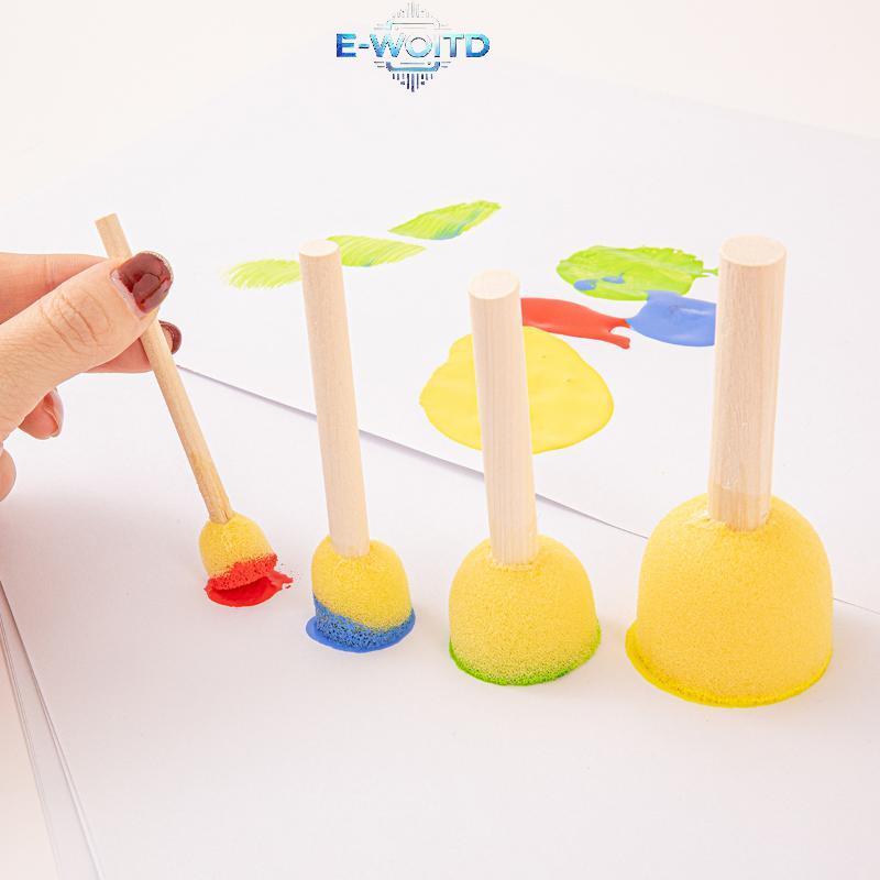 E-WOITD 20 30 Chiếc Bàn Chải Xốp Tròn Cho Sơn Acrylic Mềm Bền Dễ Dàng Giữ Cho DIY Nghệ Thuật Thủ Công Mầm Non Và Trường Học Tranh E-WOITD