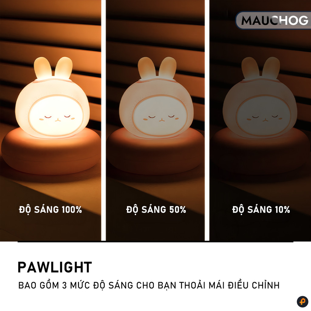 Đèn Ngủ Cảm Ứng Hình Thú Mèo Thỏ Gấu Dễ Thương Trang Trí Phòng Ngủ Bàn Làm Việc Quà Tặng Sinh Nhật