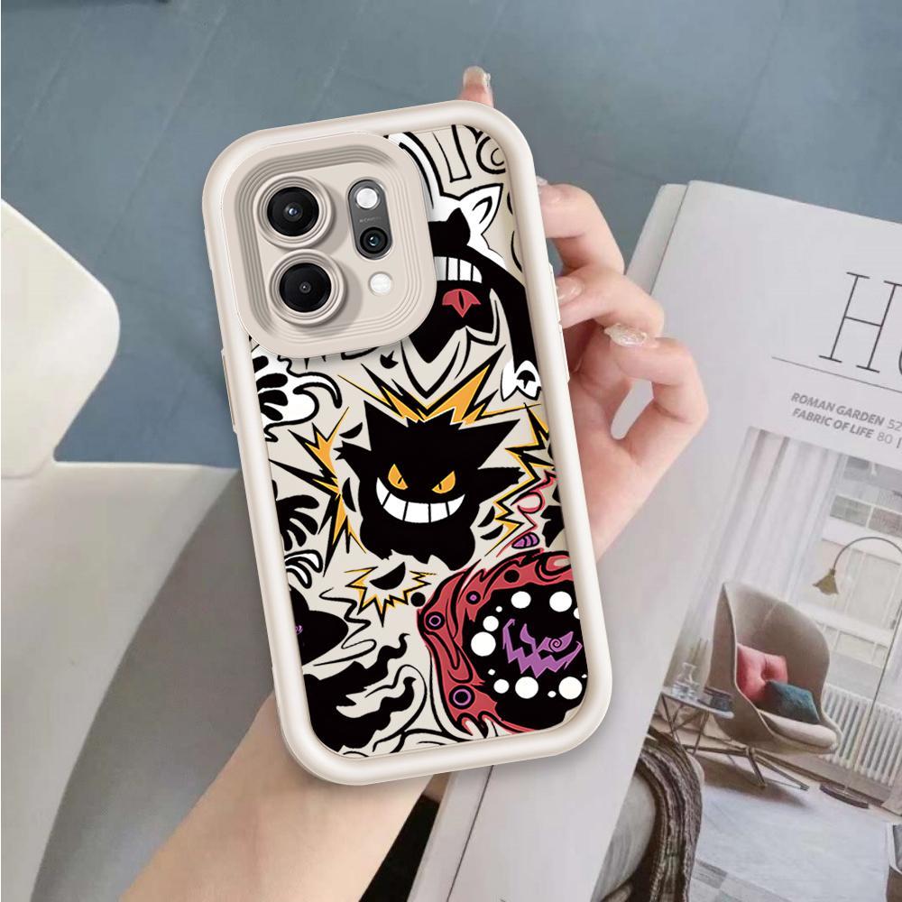 Ốp Lưng Cho OPPO Reno 6 8 10 11 12 13 14 15 F Pro Phim Hoạt Hình Silicon Mềm Ốp lưng TPU Gengar Mắt Thiên Thần Chống Sốc Ốp Lưng