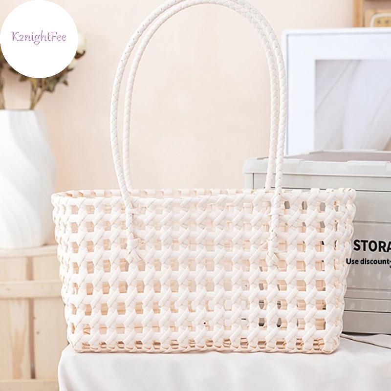 K2nightFee Túi Đi Biển Nữ Nhựa Dệt Rỗng Tote Bền Đẹp Thiết Kế Buet Cho Ngày Lễ Getaways VN