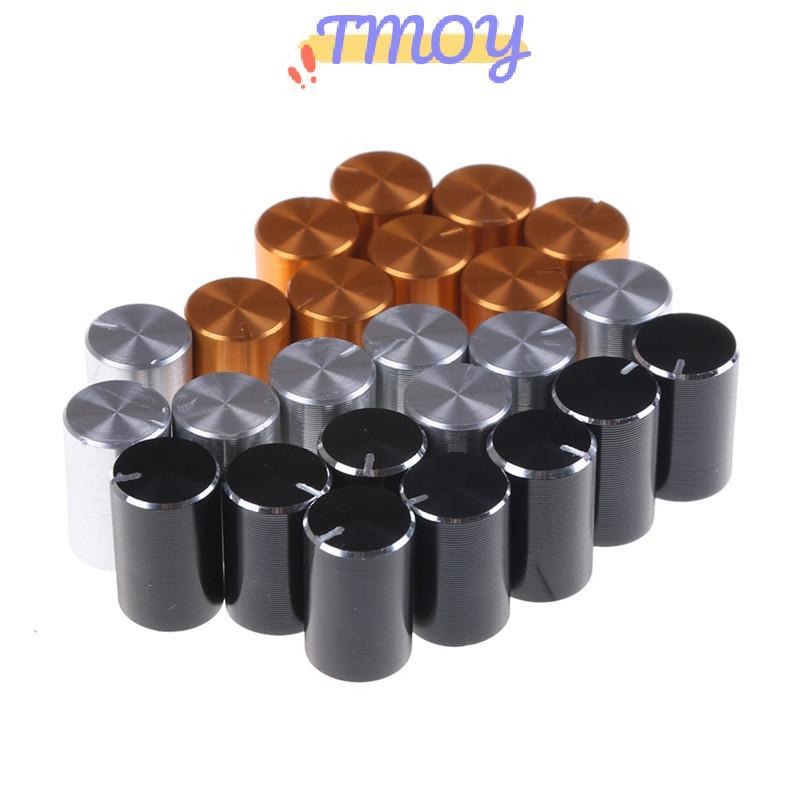 TMOY 8pc 10 * 15mm 6mm Đường kính Trục có khía Nhôm Điều khiển âm lượng Potentiometer Núm TMOY