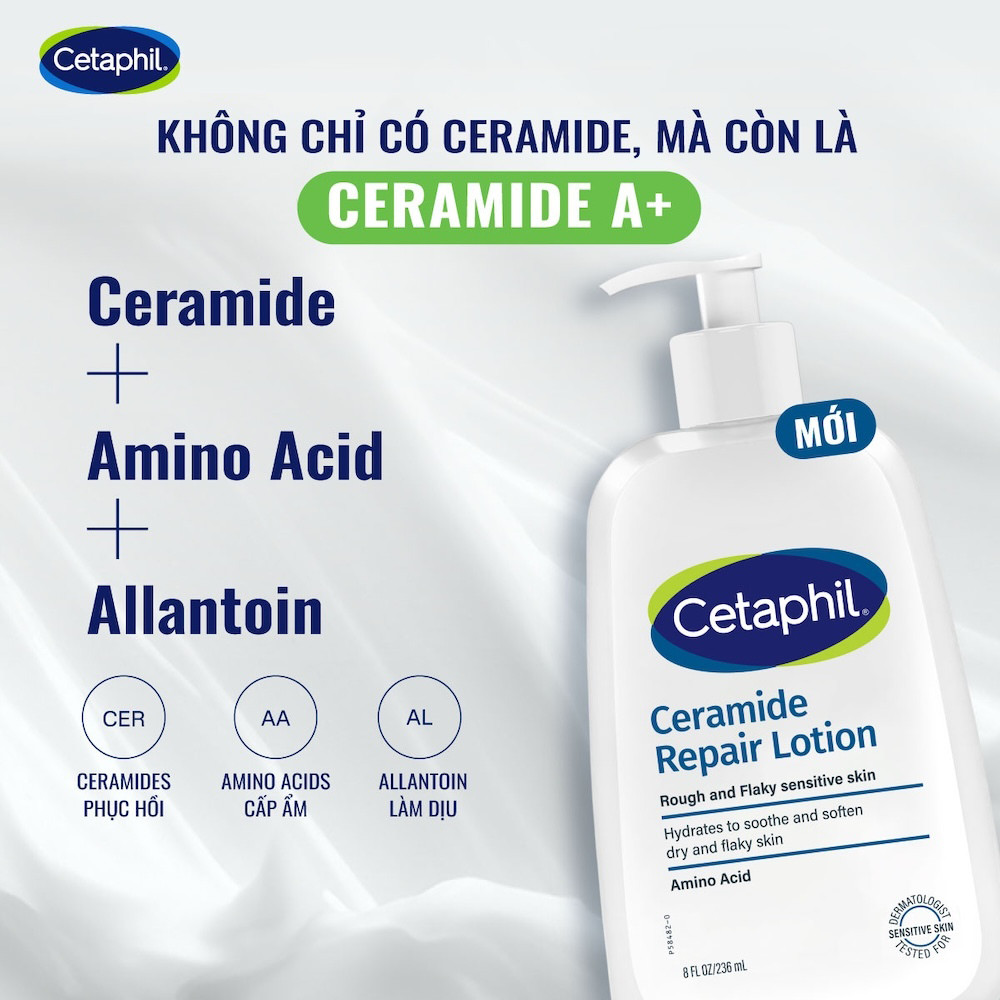 Sữa dưỡng ẩm phục hồi chuyên sâu cho da khô ráp, bong tróc, nhạy cảm Cetaphil Ceramide Repair Lotion 473ml