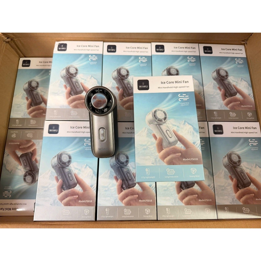 [Chính Hãng] Quạt Tích Điện Cầm Tay Mini WIWU FS018 - Pin 3000mAh, Tích Hợp Sò Lạnh Hạ Nhiệt, 5 Cấp Độ Gió Siêu Mạnh