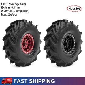 4 62mm 1.0 "Kim Loại Beadlock Bánh Xe Lốp Cho 1 / 18 RC Bánh Xích Traxxas TRX4M 1 / 24 Trục SCX24 FMS FCX24 Ascent-18 Nâng Cấp Phần
