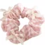 Scrunchies cột tóc caro pastel đính nơ ngọc trai dễ thương mềm nhẹ co giãn tốt cho nữ